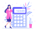 پیش‌نمایش فایل accountant-lady-showing-calculator-3706090 از پک مدیریت حسابداری