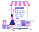 پیش‌نمایش فایل girl-adding-online-shopping-product-to-cart-3875525 از پک ادد، به و کارت