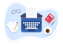 پیش‌نمایش فایل content-writing-desk-4490946 از پک محتوا نوشتن یا جاورنالیست
