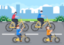 پیش‌نمایش فایل family-riding-bicycles-4551361 از پک دوچرخه و سکوتر ورزش