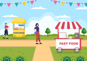 پیش‌نمایش فایل food-booths-at-amusement-park-4579322 از پک تابستان و نمایشگاه