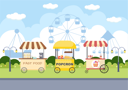 پیش‌نمایش فایل food-stall-at-amusement-park-4579320 از پک تابستان و نمایشگاه