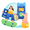 پیش‌نمایش فایل woman-pays-bill-through-mobile-11490967 از پک بانکداری و مالی