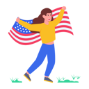 پیش‌نمایش فایل girl-with-american-flag-4842727 از پک آمریکا و استقلال