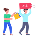 پیش‌نمایش فایل couple-doing-shopping-on-sale-5526208 از پک تخفیف‌های جمعه سیاه