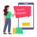 پیش‌نمایش فایل girl-doing-shopping-on-black-friday-sale-5526203 از پک تخفیف‌های جمعه سیاه