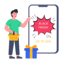 پیش‌نمایش فایل man-doing-shopping-on-black-friday-sale-5526220 از پک تخفیف‌های جمعه سیاه