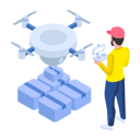 پیش‌نمایش فایل drone-delivery-by-employee-10254606 از پک لجستیک و ارسال