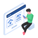 پیش‌نمایش فایل boy-is-buying-new-home-from-real-estate-website-10253514 از پک املاک و مستغلات
