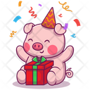 پیش‌نمایش فایل pig-opening-gift-4810318 از پک حیوانات بامزه