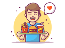 پیش‌نمایش فایل boy-likes-burger-4119371 از پک خوردن غذا