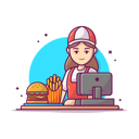 پیش‌نمایش فایل cashier-giving-odered-food-4119369 از پک خوردن غذا