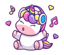پیش‌نمایش فایل baby-unicorn-listening-music-4238810 از پک تک شاخ