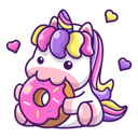 پیش‌نمایش فایل unicorn-eating-donut-4238808 از پک تک شاخ
