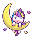 پیش‌نمایش فایل unicorn-sitting-on-moon-4238809 از پک تک شاخ
