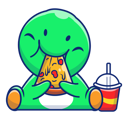 پیش‌نمایش فایل baby-dinosaurs-eating-pizza-4278523 از پک دایناسورها