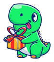 پیش‌نمایش فایل baby-dinosaurs-holding-gift-box-4278521 از پک دایناسورها