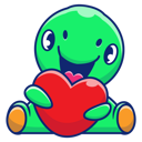 پیش‌نمایش فایل baby-dinosaurs-holding-heart-4278519 از پک دایناسورها