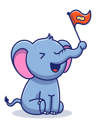پیش‌نمایش فایل baby-elephant-holding-flag-4278536 از پک فیل