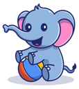 پیش‌نمایش فایل baby-elephant-playing-with-ball-4278543 از پک فیل