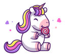 پیش‌نمایش فایل baby-unicorn-eating-candy-4278613 از پک تک شاخ