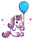 پیش‌نمایش فایل baby-unicorn-playing-with-balloon-4278611 از پک تک شاخ