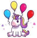 پیش‌نمایش فایل baby-unicorn-playing-with-balloon-4278615 از پک تک شاخ