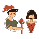 پیش‌نمایش فایل friends-exchanging-christmas-presents-4717475 از پک کریسمس سموسسی