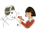 پیش‌نمایش فایل girl-celebrating-christmas-with-snowman-4717463 از پک کریسمس سموسسی