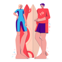 پیش‌نمایش فایل couple-with-surfboard-4973869 از پک سپورری