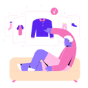پیش‌نمایش فایل man-chooses-clothes-in-a-virtual-fitting-room-5273350 از پک وِنلی