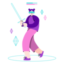 پیش‌نمایش فایل girl-playing-sword-game-using-vr-tech-5272742 از پک جولِتی