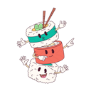 پیش‌نمایش فایل sushi-triplets-7299214 از پک غذا رترو