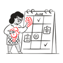پیش‌نمایش فایل businesswoman-planning-monthly-work-on-calendar-8350951 از پک کسب و کار