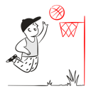 پیش‌نمایش فایل basketball-player-jumps-with-basketball-8525074 از پک ورزش