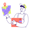 پیش‌نمایش فایل delivery-man-looks-at-map-8867450 از پک تحویل