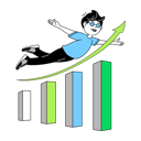 پیش‌نمایش فایل man-flies-over-the-graph-9705534 از پک جاپتی