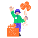 پیش‌نمایش فایل man-handing-out-discount-balloons-11043281 از پک تخفیف