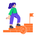 پیش‌نمایش فایل woman-climbing-up-the-coins-11043295 از پک تخفیف