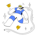 پیش‌نمایش فایل man-in-space-catches-bitcoin-coin-11176931 از پک رمزارزها و توکِنها