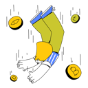 پیش‌نمایش فایل woman-in-flight-catches-crypto-coins-11176945 از پک رمزارزها و توکِنها