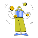 پیش‌نمایش فایل woman-juggling-various-crypto-tokens-11176948 از پک رمزارزها و توکِنها