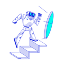 پیش‌نمایش فایل artificial-intelligence-robot-bursts-into-space-12292195 از پک ارتین