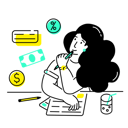 پیش‌نمایش فایل woman-calculates-her-expenses-and-income-5129860 از پک ایلاستریشن‌ها کوتِرر