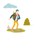 پیش‌نمایش فایل boy-going-to-school-on-skateboard-4215832 از پک جِدوکت