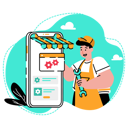 پیش‌نمایش فایل the-merchant-is-configuring-his-virtual-store-on-the-e-commerce-platform-10629075 از پک اپلیکیشن‌های موبایل فروشگاه آنلاین