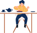 پیش‌نمایش فایل little-boy-eating-breakfast-at-table-5591734 از پک کاراکتر کافه شهر
