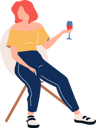 پیش‌نمایش فایل relaxing-red-haired-woman-with-wine-in-glass-5591735 از پک کاراکتر کافه شهر