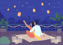 پیش‌نمایش فایل couple-watching-lanterns-in-sky-on-diwali-6458711 از پک سنت‌ها در طول دیوالی