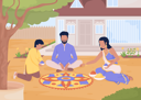 پیش‌نمایش فایل family-creating-flower-rangoli-6458704 از پک سنت‌ها در طول دیوالی